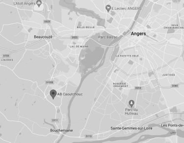 Carte de France avec ABCaoutchouc à côté d'Angers